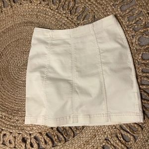 Free People White Denim Mini Skirt, Size 12